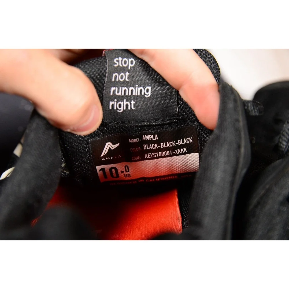 AMPLA Running Shoes Mens Size‎ 10 Black Carbon Plate Performance AESYD0001-1XKKK